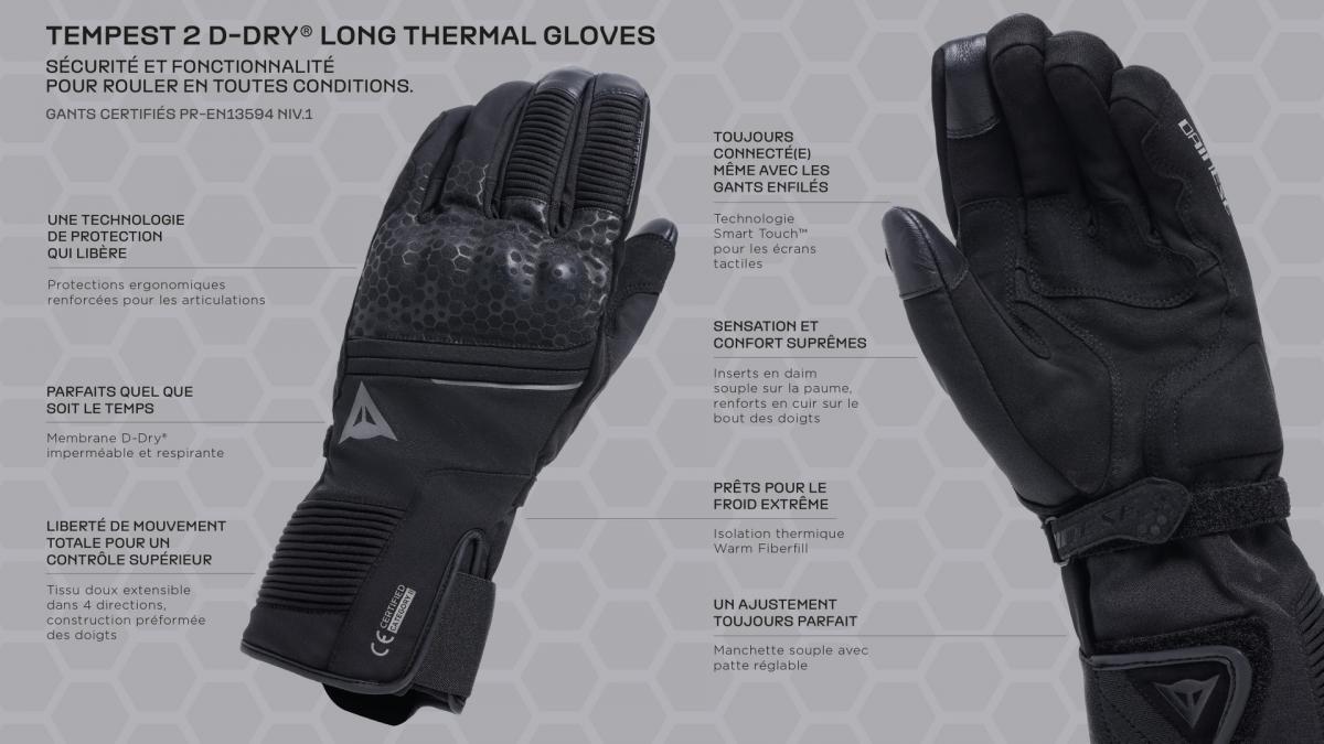 Gants Dainese Tempest 2 D-DRY